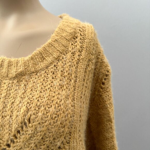 Madewell Charley Pullover Sweater Knit Crop Boxy Fit Heather Honeysuckle Women M - Picture 10 of 15